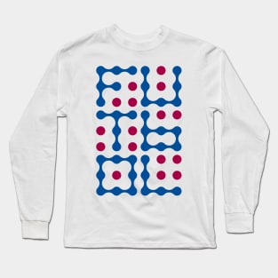 Futbol Metaballs Typography (Blue Red) Long Sleeve T-Shirt